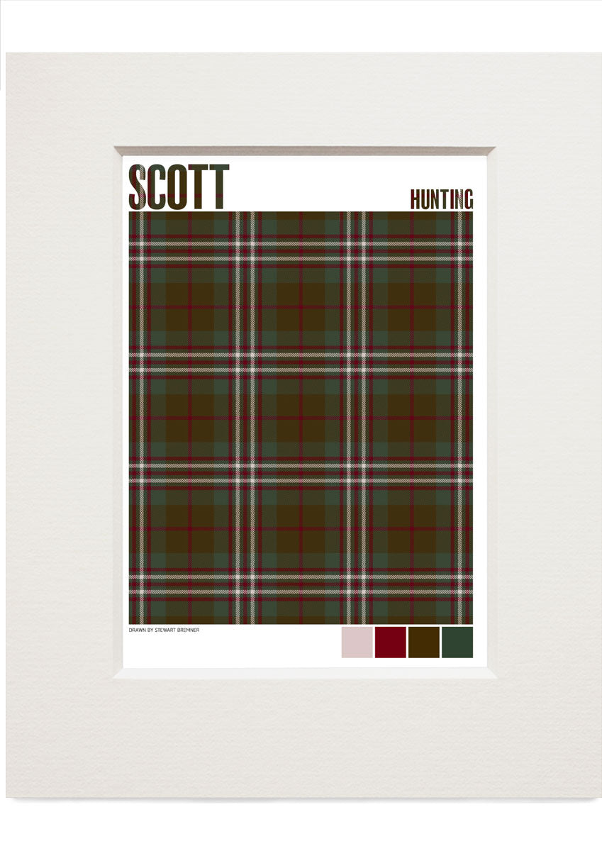 Scott Hunting Muted tartan – small mounted print