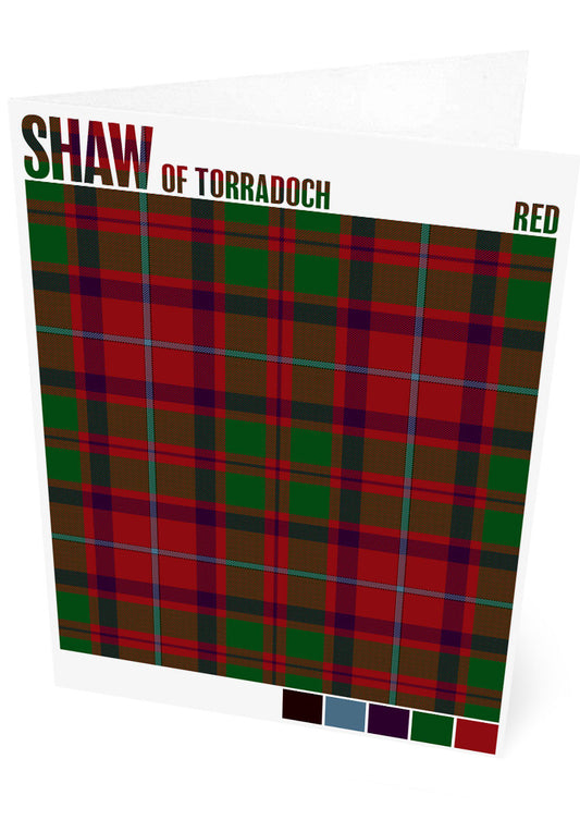 Shaw of Torradoch Red Modern tartan – set of two cards