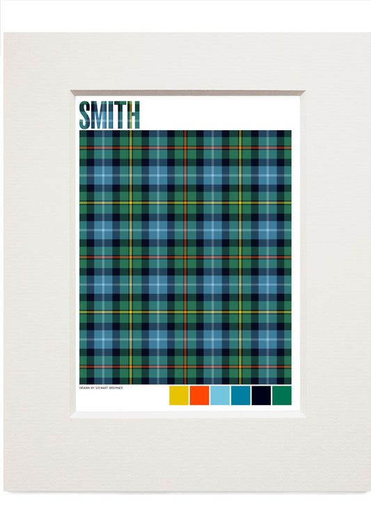 Smith Ancient tartan – small mounted print