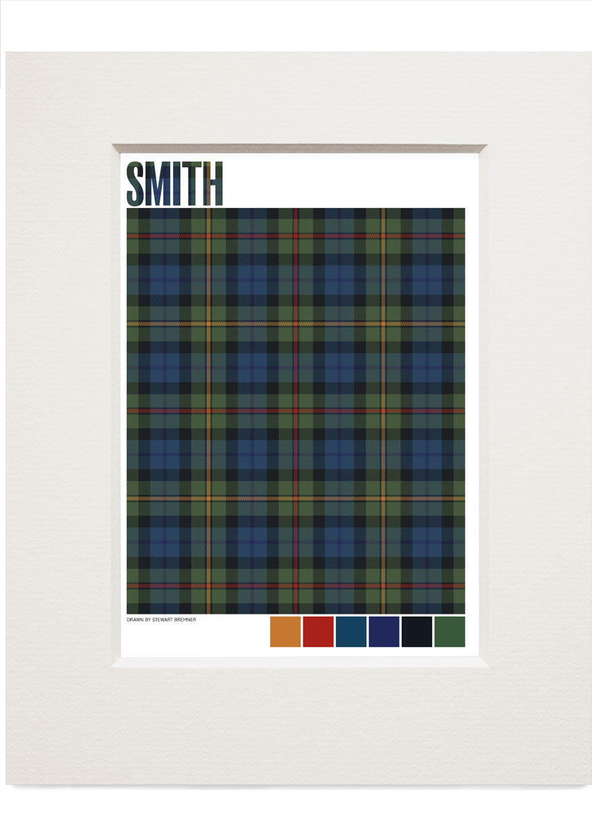 Smith Muted tartan – small mounted print