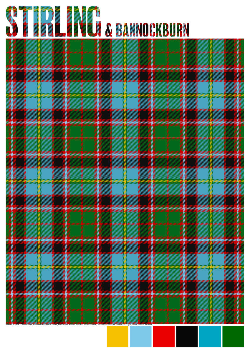 Stirling and Bannockburn Modern tartan – giclée print