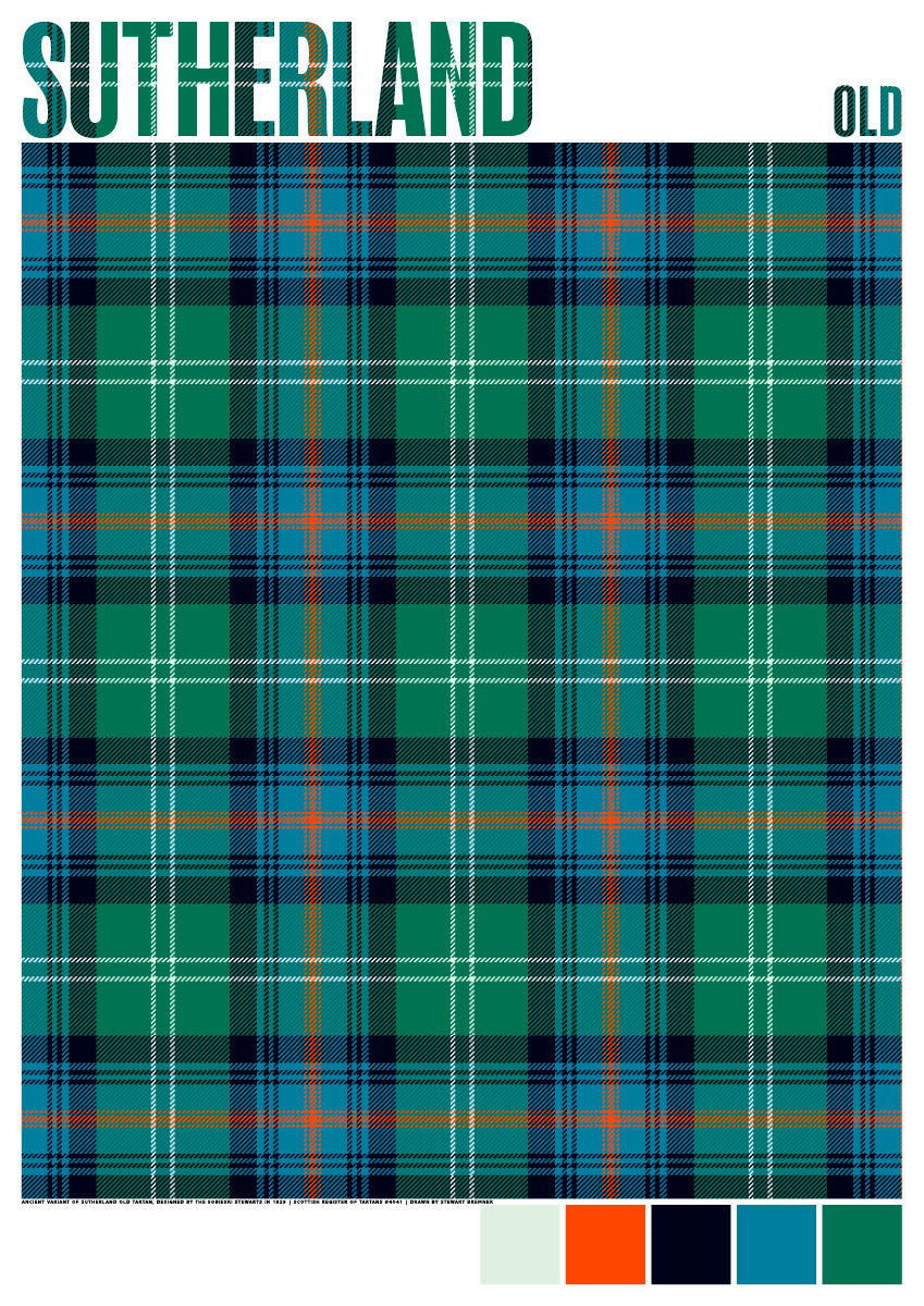 Sutherland Old Ancient tartan – giclée print