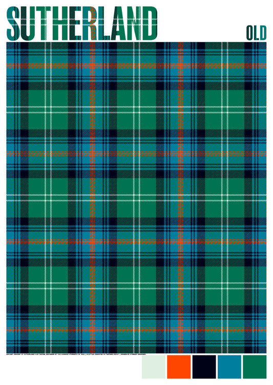 Sutherland Old Ancient tartan – poster