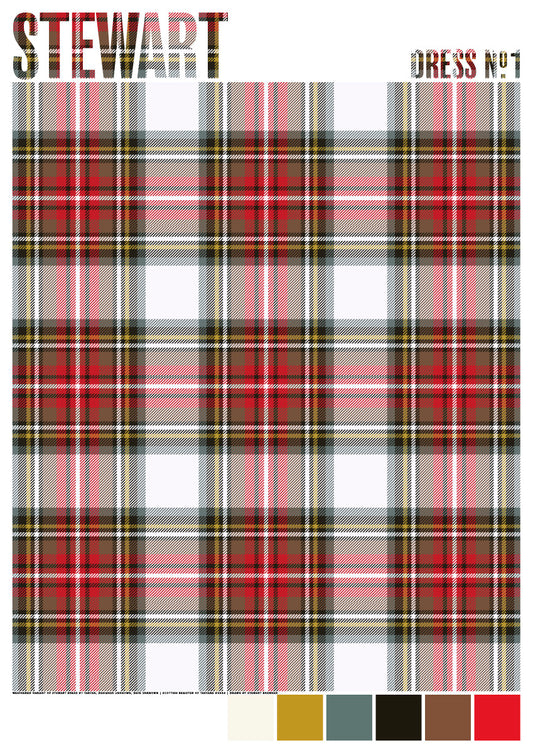 Stewart Dress #1 Weathered tartan – giclée print