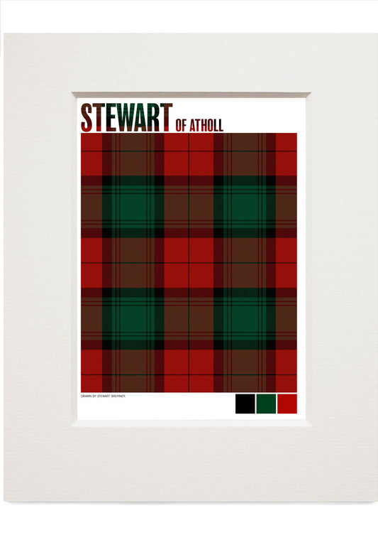 Stewart of Atholl Modern tartan – small mounted print