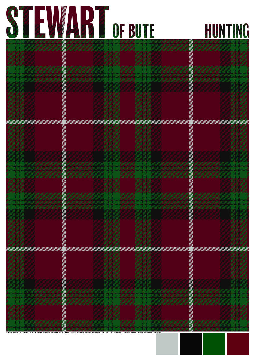 Stewart of Bute Hunting Modern tartan – giclée print