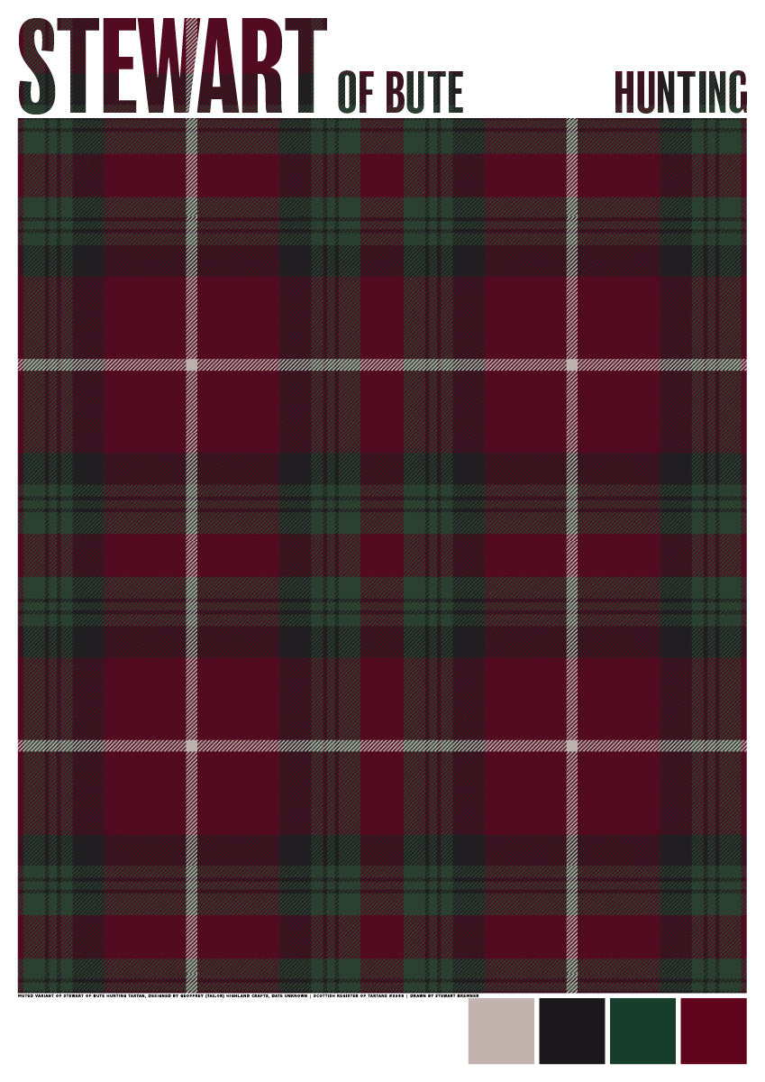 Stewart of Bute Hunting Muted tartan – giclée print