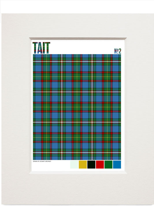 Tait #2 Modern tartan – small mounted print