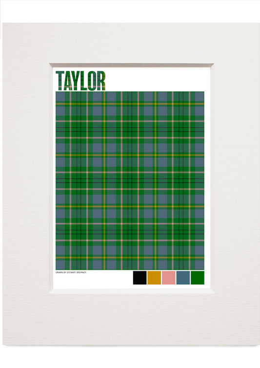 Taylor Modern tartan – small mounted print