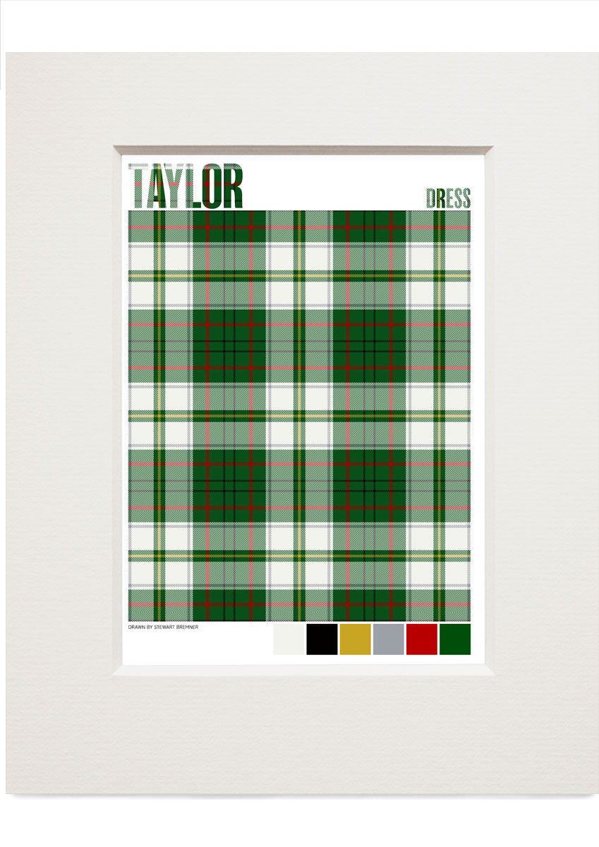 Taylor Dress Modern tartan – small mounted print