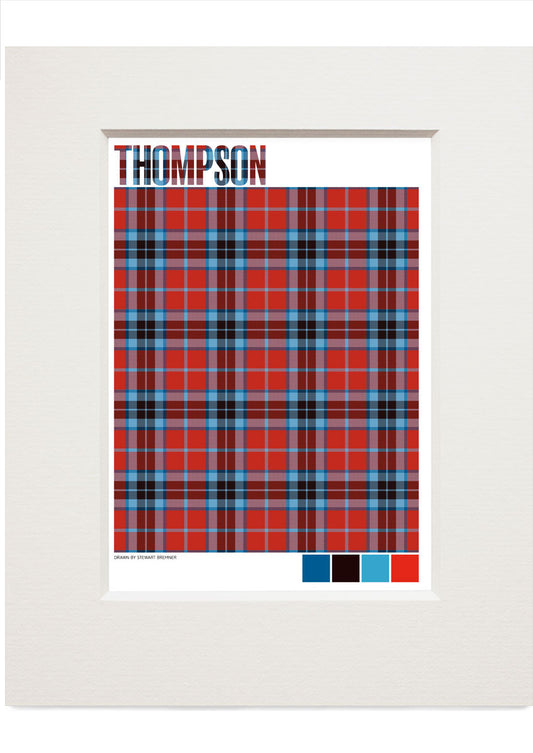 Thompson Modern tartan – small mounted print