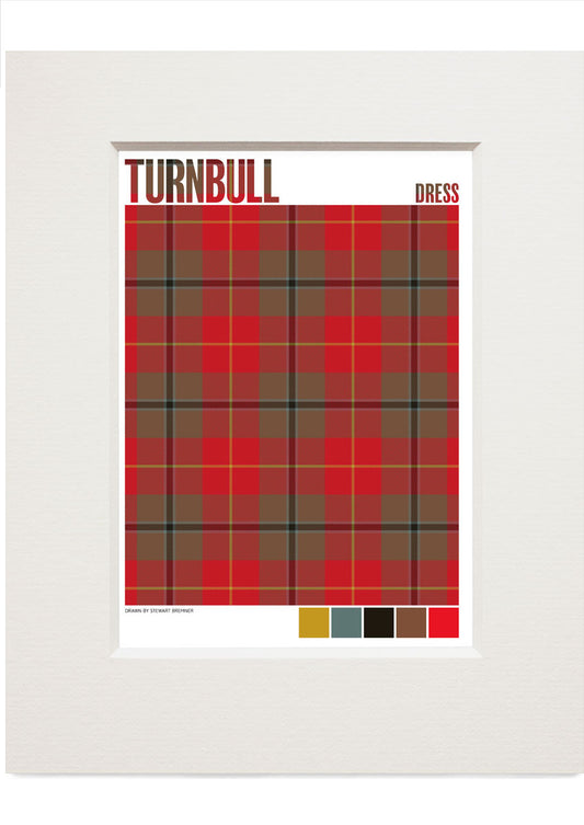 Turnbull Dress Weathered tartan – small mounted print