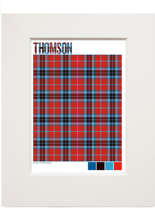 Thomson Modern tartan – small mounted print