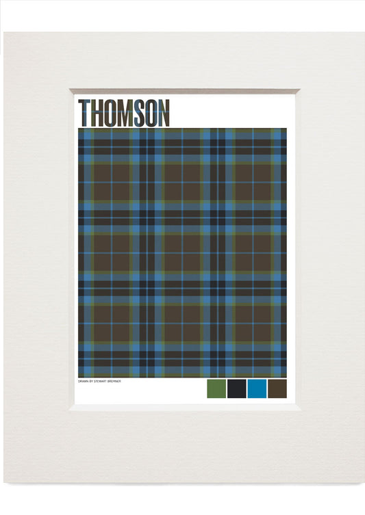 Thomson Muted tartan – small mounted print