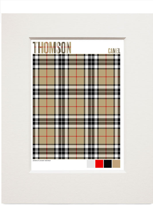 Thomson Camel Modern tartan – small mounted print