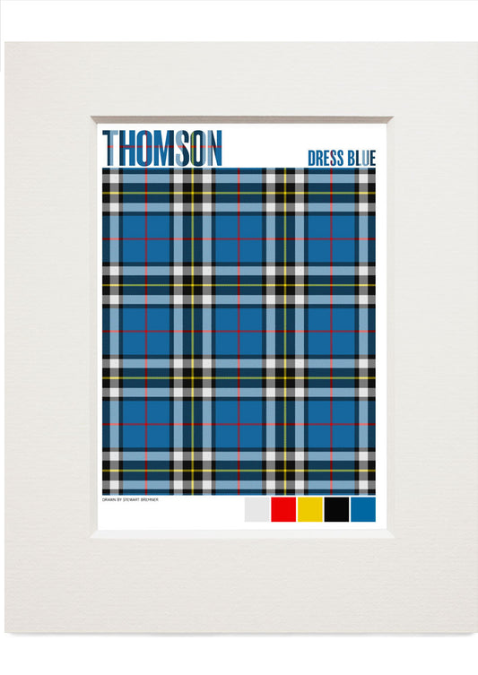 Thomson Dress Blue Modern tartan – small mounted print