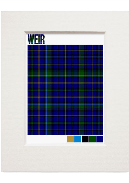 Weir Modern tartan – small mounted print