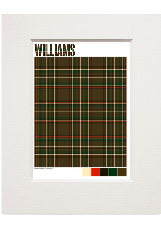 Williams Modern tartan – small mounted print