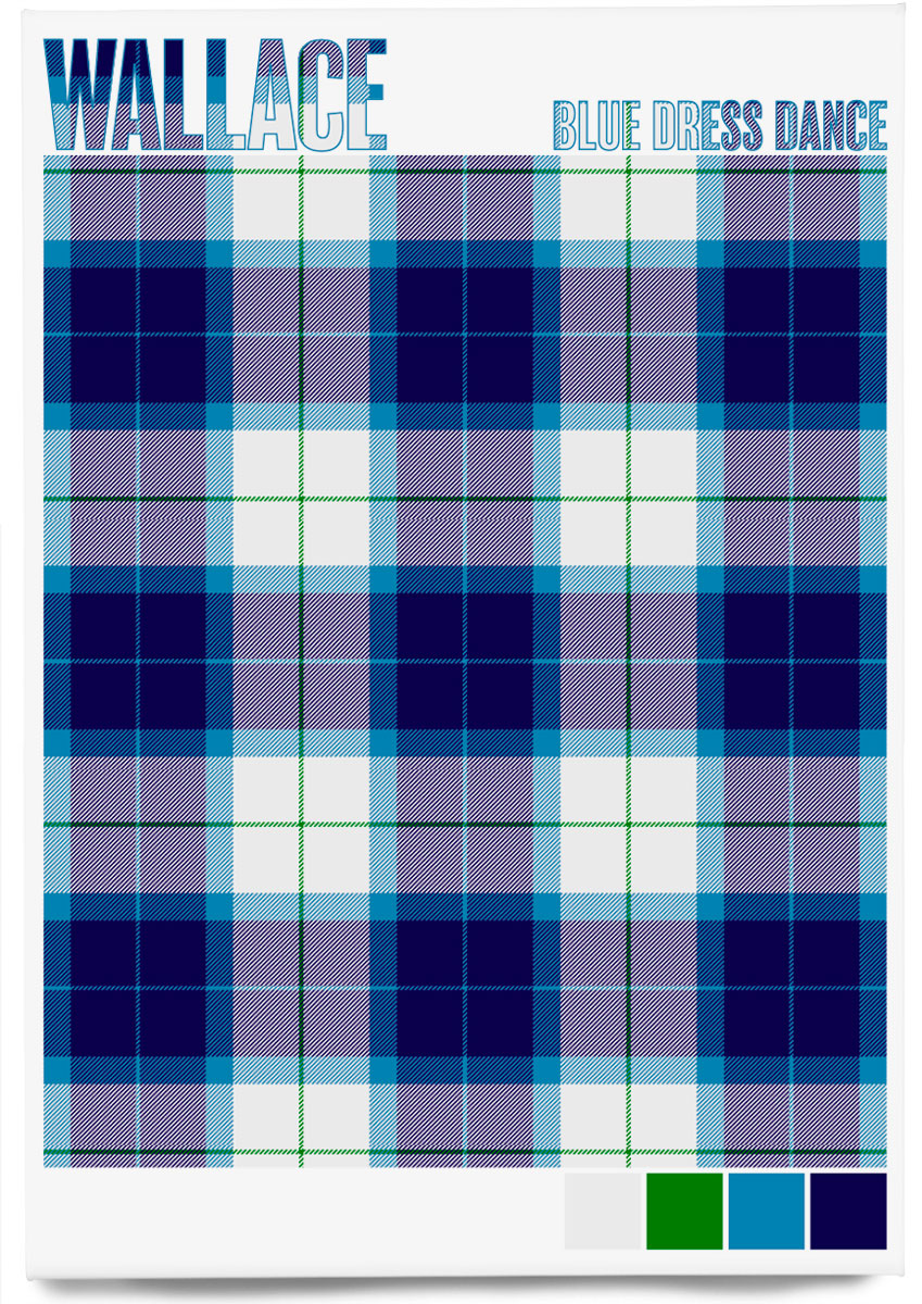 Wallace Blue Dress Dance Modern tartan – magnet