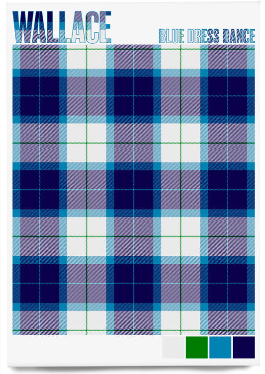 Wallace Blue Dress Dance Modern tartan – magnet