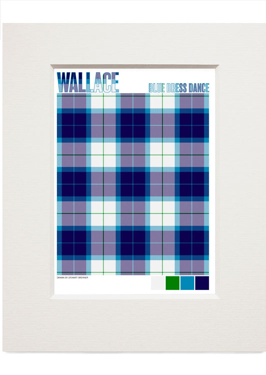 Wallace Blue Dress Dance Modern tartan – small mounted print