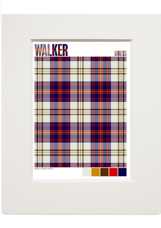 Walker Dress Modern tartan – small mounted print