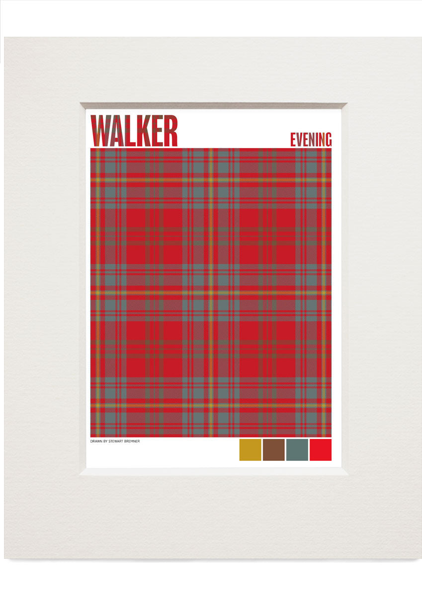 Walker Evening Weathered tartan – small mounted print