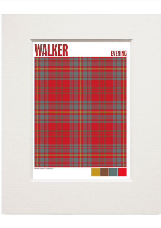 Walker Evening Weathered tartan – small mounted print