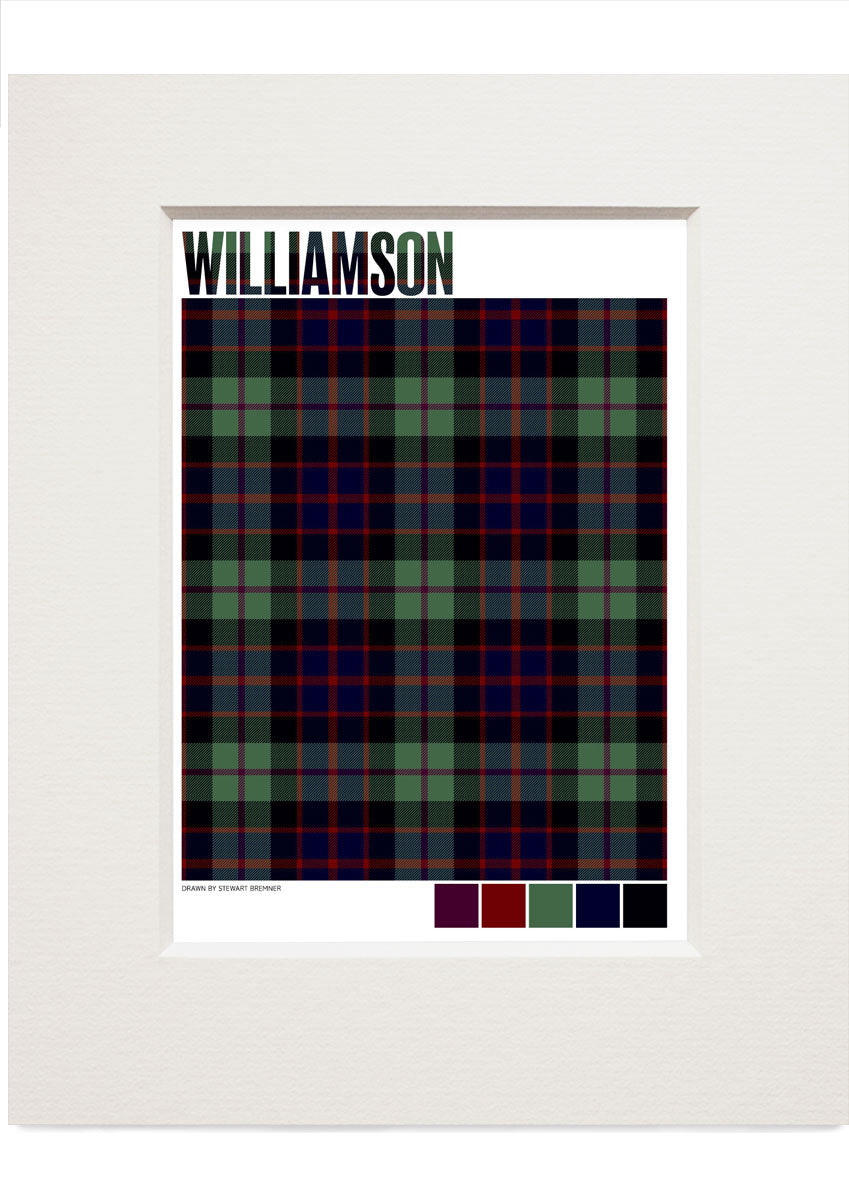 Williamson Modern tartan – small mounted print