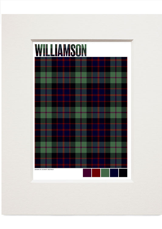 Williamson Modern tartan – small mounted print