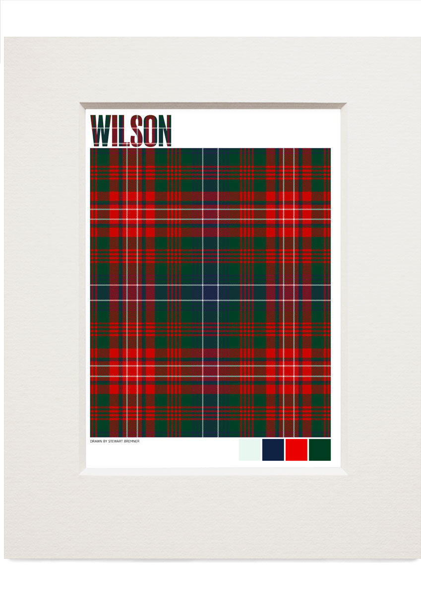 Wilson Modern tartan – small mounted print