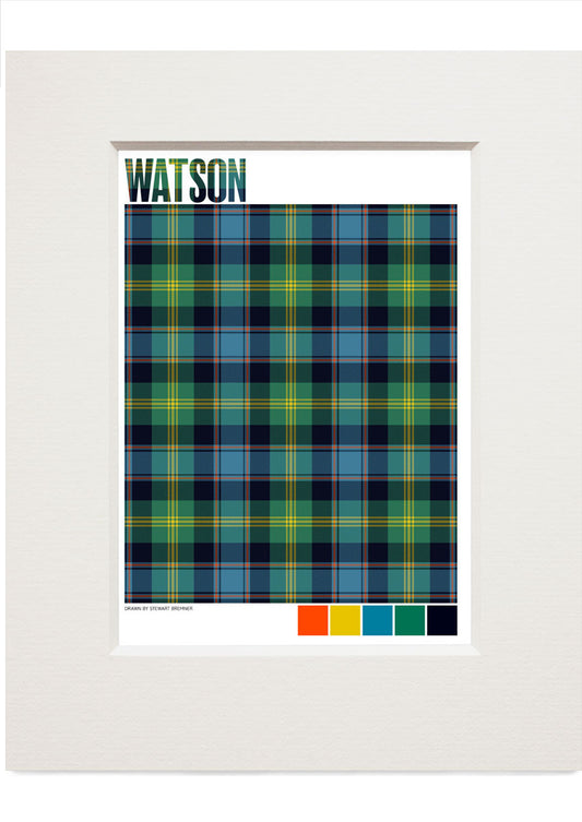 Watson Ancient tartan – small mounted print