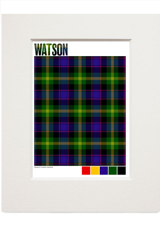 Watson Modern tartan – small mounted print