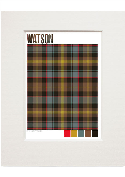 Watson Weathered tartan – small mounted print