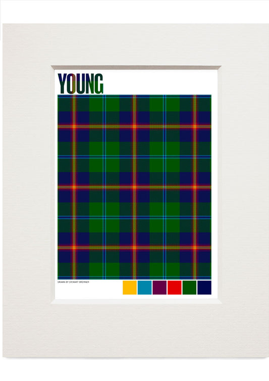 Young Modern tartan – small mounted print