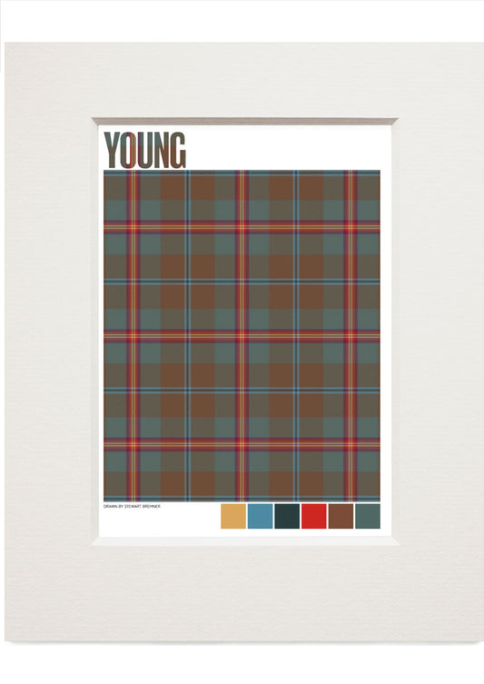 Young Weathered tartan – small mounted print