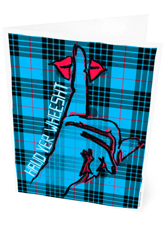 Haud yer wheesht (oan tartan) – set of two cards