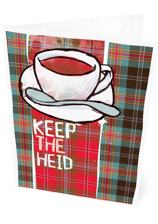 Keep the heid (oan tartan) – set of two cards