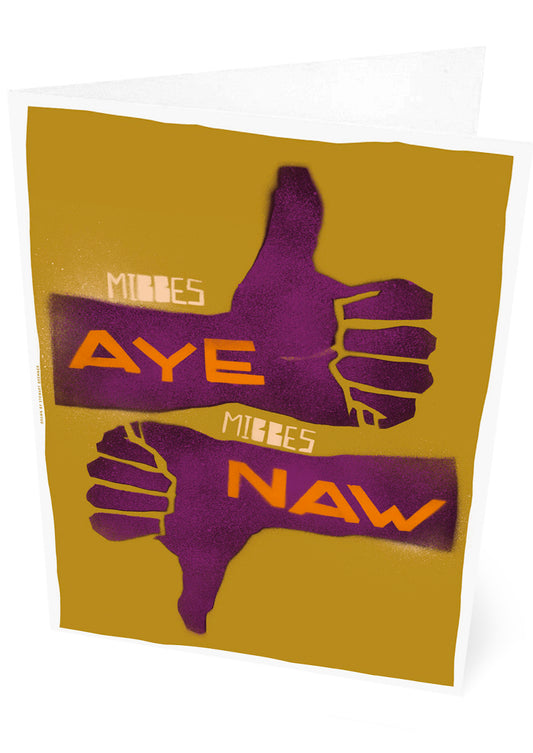 Mibbes aye, mibbes naw (mustard) – set of two cards