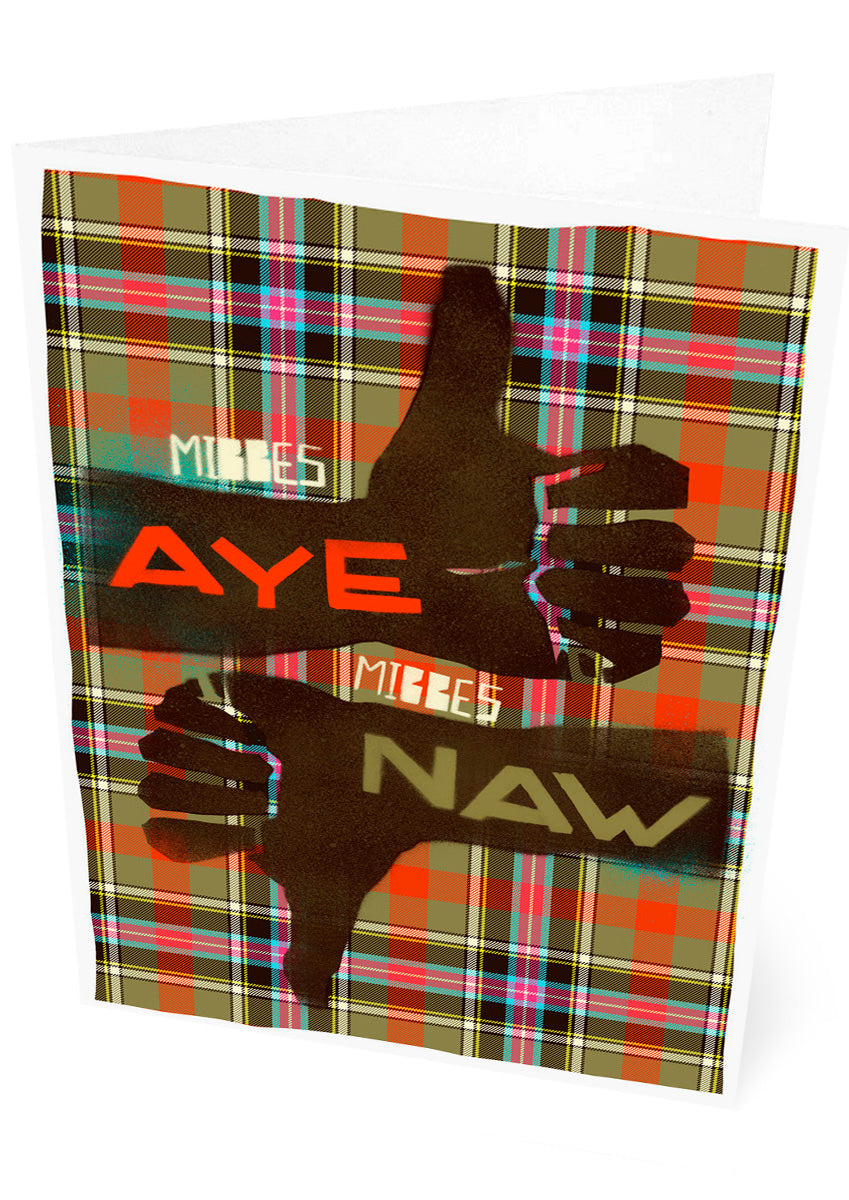 Mibbes aye, mibbes naw (oan tartan) – set of two cards