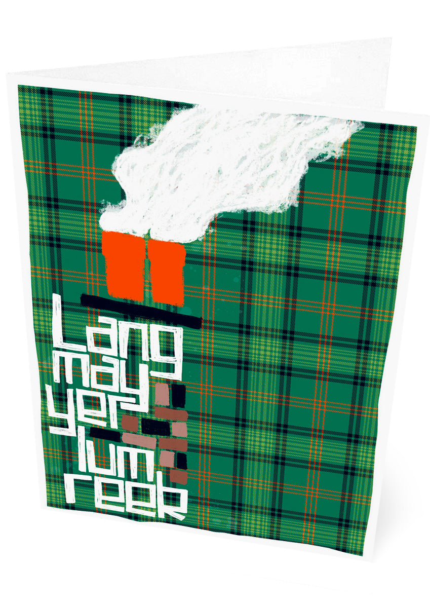 Lang may yer lum reek (oan tartan) – set of two cards