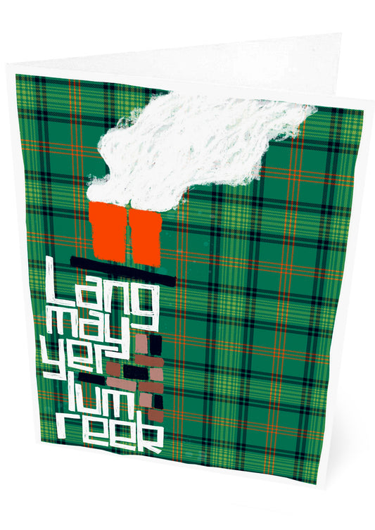 Lang may yer lum reek (oan tartan) – set of two cards