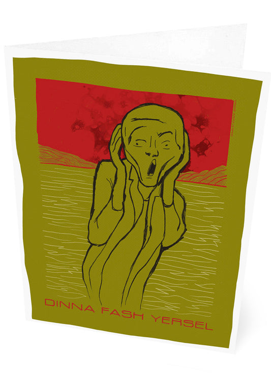 Dinna fash yersel (olive) – set of two cards