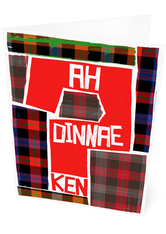 Ah dinnae ken (on tartan) – set of two cards