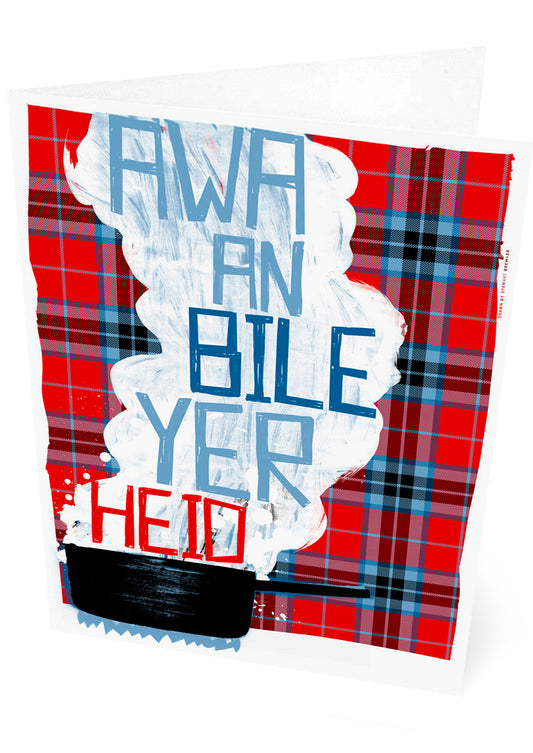 Awa an bile yer heid (oan tartan) – set of two cards