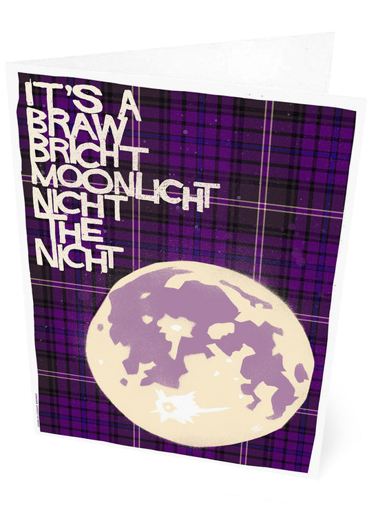 It's a braw bricht moonlicht nicht the nicht (oan tartan) – set of two cards