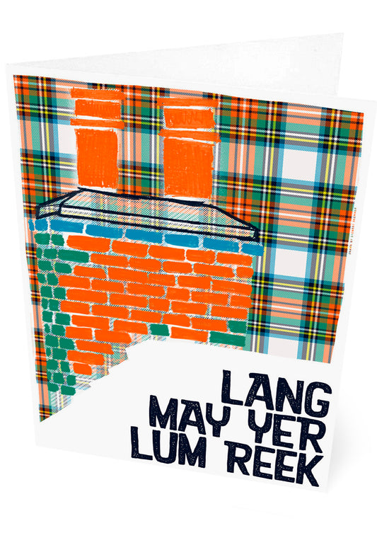 Lang may yer lum reek (oan tartan) – set of two cards