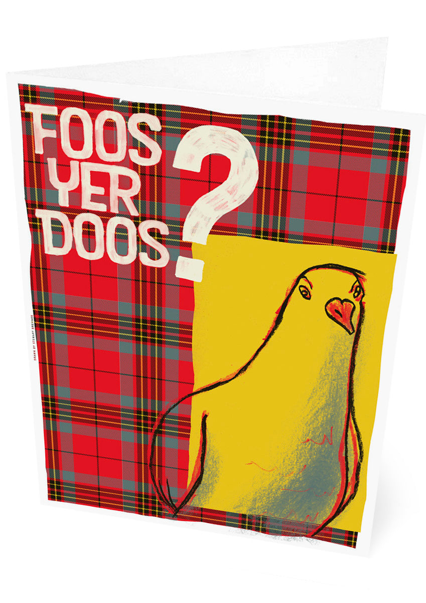 Foos yer doos (oan tartan) – card