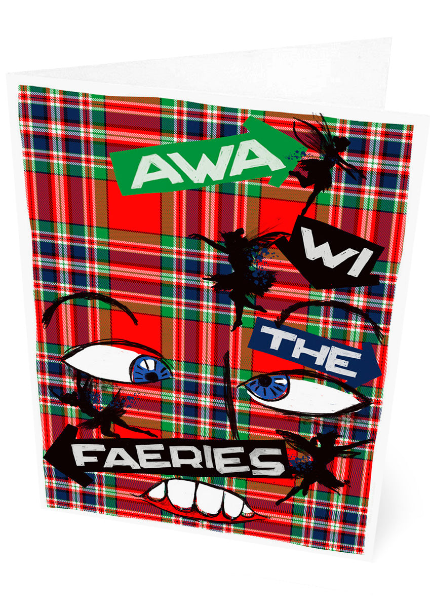 Awa wi the faeries (oan tartan) – set of two cards