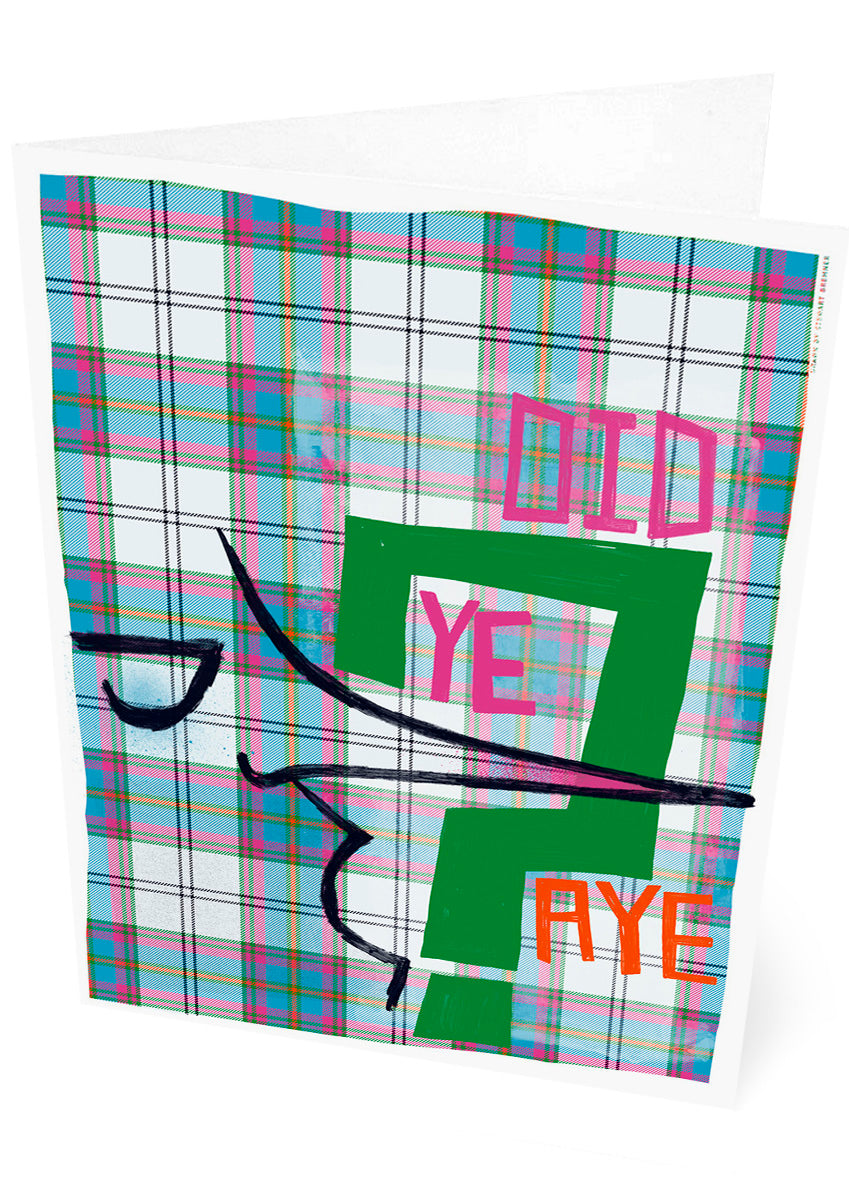 Did ye, aye? (oan tartan) – set of two cards